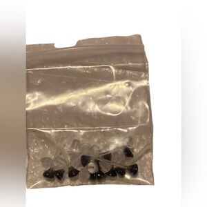20G‎ 1/2in Clear Plastic Black Studs Earrings